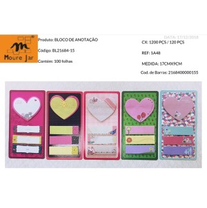 LEMBRETE AUTO ADESIVO MJ-Y21684-15CX:1200PÇS/SUB:120PÇS  -MUL/12PÇS