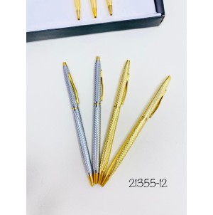 MJ21355-12  CANETA ESFEROGRAFICA RETRATIL CORPO METAL------CX:600PÇS/MIN:60PÇS-BOX:12PÇS