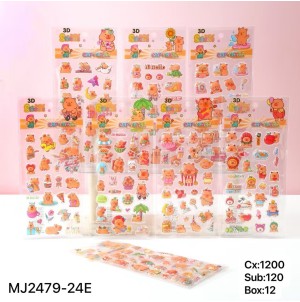 REF:MJ2479-24E CARTELA ADESIVA DE PAPEL CAPIARA / BONECA  -------- CX:1200PÇS/SUB:120PÇS-BOX:12PÇS       