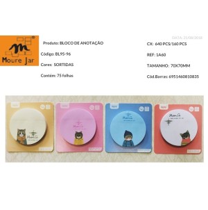  LEMBRETE DE PAPEL, AUTO-ADESIVO.  REF 95-96-CX:560PÇS/SUB:140PÇS  -MUL/28PÇS