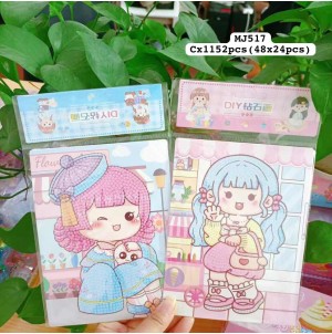 REF:DIY-MJ517. BX C/24PC CARTELA ADESIVA DE PAPEL, PINTURA DIAMANTE