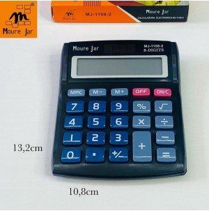 MJ1108-2 CALCULADORA ELETRONICA, MEDIA, COM FONTE INTERNA-----CX:120PÇS/MIN:60PÇS-BOX:60PÇS