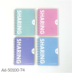 CADERNO. REF:A6-MJ50100-74 CX240 PÇS SUB 40 PÇS MUL/40