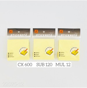 LEMBRETE DE PAPEL AUTO-ADESIVO REF 22075-12 CX 600 PÇS SUB 120 PÇS MUL/12