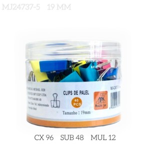 MJ-G24737-5 CLIPS PARA PAPEL 19MM CX 96 PÇS SUB 24 PÇS MUL/12