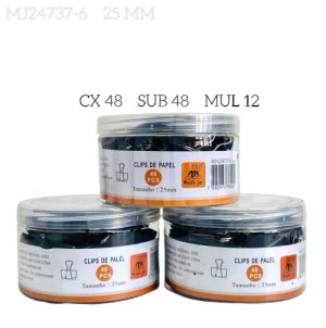 MJ-G24737-6 CLIPS PARA PAPEL 25MM CX 48 PÇS SUB 24 PÇS MUL/12