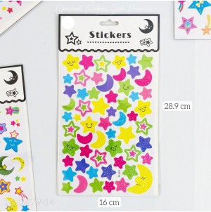 MJ 2479-14 CARTELA ADESIVA COM DESENHOS CX2400 PÇS SUB 120PÇS MUL/20