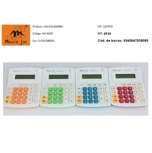 CALCULADORA MEDIA COM FONTE INTERNA:MJ800C-3 CX120 PÇS SUB 60 PÇS MINIMO 60PÇS
