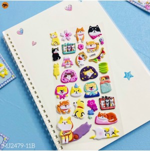 MJ 2479-11B  CARTELA ADESIVA COM DESENHOS-CX:1200PÇS/SUB:120PÇS-MUL/20PÇS