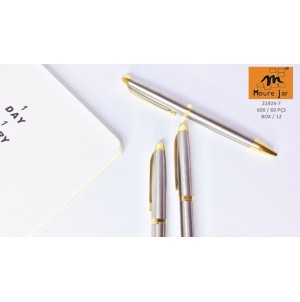 MJ21924-7  CANETA ESF  RETRATIL CORPO METAL-------CX:600PÇS/MIN:60PÇS-BOX:12PÇS