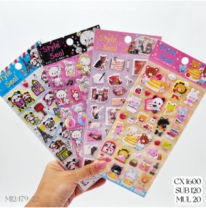  MJ2479-22. BX C/ 20 CARTELA ADESIVA DE PAPEL, COM DESENHOS-------CX:1600PÇS/MIN:120PÇS-BOX:20PÇS