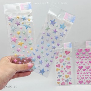 MJ2479-16. CARTELA ADESIVA DE PAPEL, COM DESENHOS.CX:1440PÇS/SUB:120PÇS-MUL/20PÇS