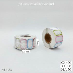  MJ12-33 ETIQUETA .CX:400PÇS/SUB:100PÇS-MUL:50PÇS