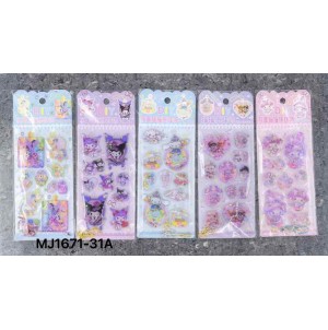 REF: MJ1671-31A BX C/24 CARTELA ADESIVA DE PAPEL, COM DESENHOS CX 576 SUB 120