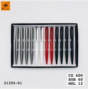 MJ-21355-51 CANETA ESFEROGRAFICA, RETRATIL, DE CORPO METALICO-----CX:600PÇS/MIN:60PÇS-BOX:12PÇS