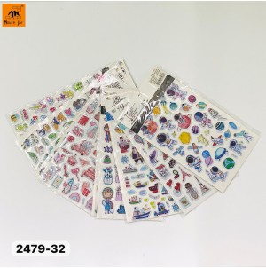 MJ2479-32  BX C/12 CARTELA ADESIVA DE PAPEL, COM DESENHOS CX 1200 SUB 120