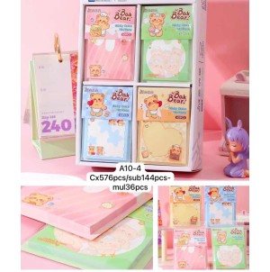 REF: MJ-A10-4 LEMBRETE DE PAPEL, AUTO-ADESIVO ---------- CX:576PÇS/MIN:144PÇS-MUL:36PÇS