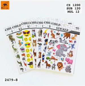 REF:DG MJ-2479-8 MUL/12 CARTELA ADESIVA DE PAPEL, COM DESENHOS. CX1200 SUB 120 MUL/12