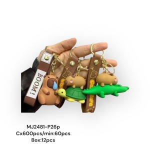 REF: MJ2481-P26B CHAVEIRO EMBORRACHADO CAPIVARA ------------- CX600PÇS/ MIN120/ MUL/12PÇS