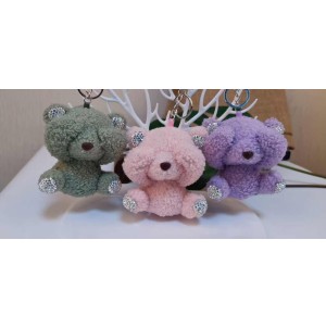  MJ-3574-16 CHAVEIRO DE METAL, COM PELUCIA-----CX:300PÇS/MIN:60PÇS-MUL:12PÇS