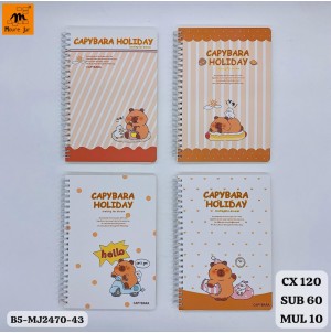 CADERNO. REF:B5-MJ2470-43 CAPIVARA ------ CX:120PÇS/MIN:60PÇS-MUL:20PÇS