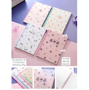 CADERNO. REF: B5-MJ-042-18 ----------- CX:100PÇS/MIN50PÇS/MUL25