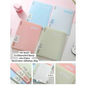 CADERNO. REF:H5-MJ-07 FICHARIO ----------------- CX:92PÇS/MIN:46PÇS-MUL/23PÇS     