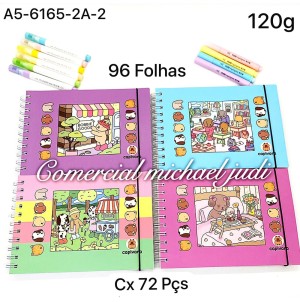 REF:A5-MJ-6165-2A-2 CADERNO PARA PINTAR BOBBIE GODS --------- CX:72PÇS/MIN:24PÇS-MUL:24PÇS