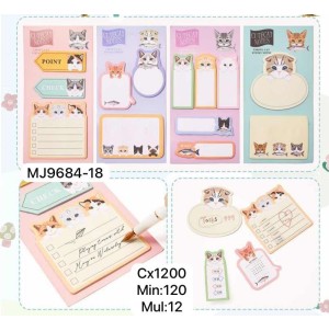 REF:MJ-9684-18 LEMBRETE DE PAPEL, AUTO-ADESIVO -------------- CX:1200PÇS/SUB:120PÇS-MUL:12PÇS  