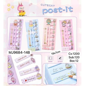 REF: MJ-9684-14B LEMBRETE DE PAPEL, AUTO-ADESIVO LABUBU  ------------ CX:1200PÇS/SUB:120PÇS-BOX:12PÇS   