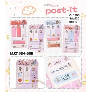 REF: MJ-21684-58B LEMBRETE DE PAPEL, AUTO-ADESIVO LABUBU ----------- CX:1200PÇS/SUB:120PÇS-BOX:12   